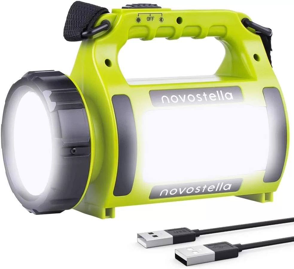 NOVOSTELLA Rechargeable LED Torch, Multi-Functional Camping Light, Waterproof Outdoor Spotlight Searchlight, High Power Beam Flashlight, 650lm Lightweight Lantern